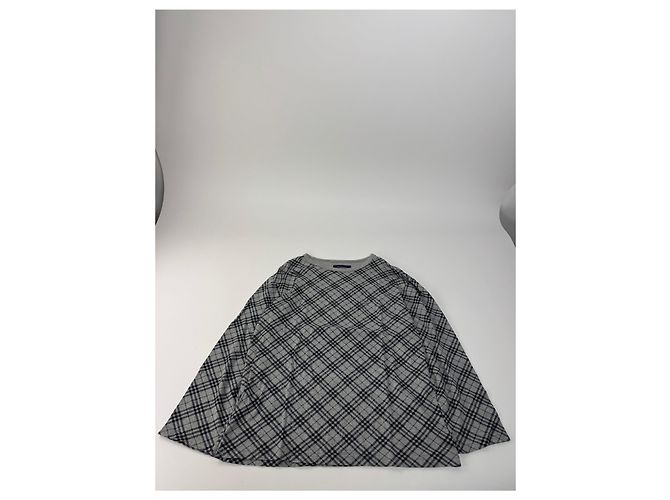 Vintage Burberry Karomuster Rundhals Pullover L Grau Schwarz - Ansicht 5