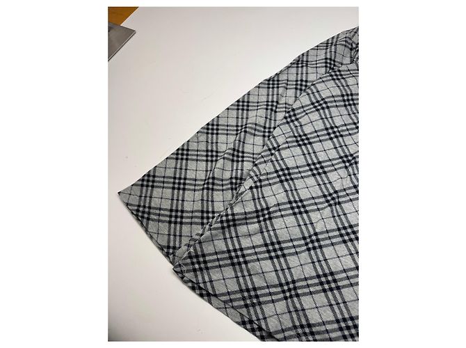 Vintage Burberry Karomuster Rundhals Pullover L Grau Schwarz - Ansicht 7