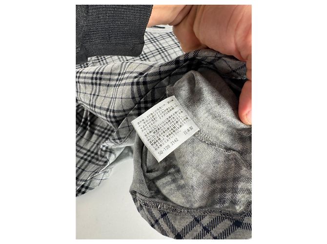 Vintage Burberry Karomuster Rundhals Pullover L Grau Schwarz - Ansicht 9