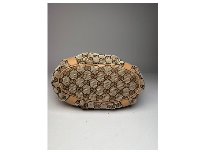 Vintage Gucci Monogramm D-Ring Tasche Beige Braun - Ansicht 12