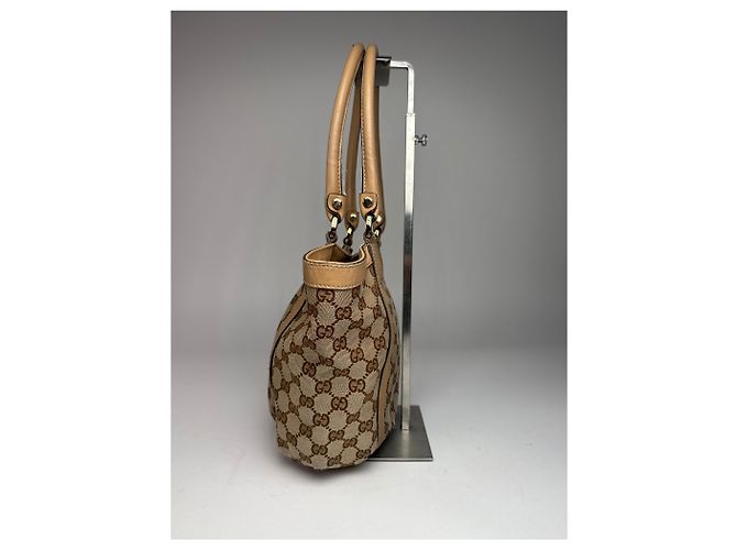 Vintage Gucci Monogramm D-Ring Tasche Beige Braun - Ansicht 6