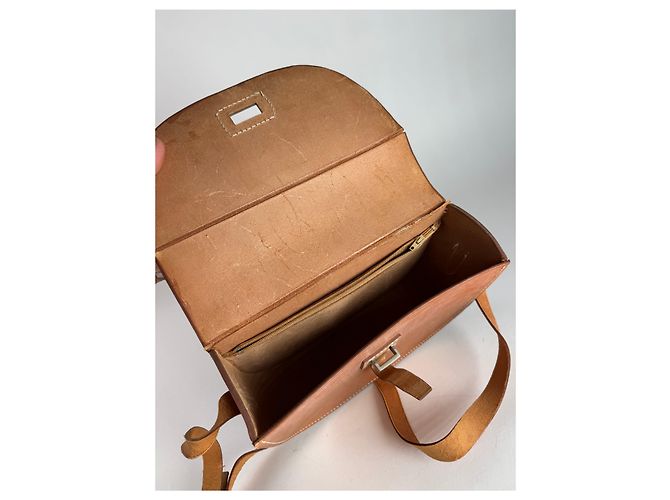 Vintage Courreges Ledertasche braun - Ansicht 3