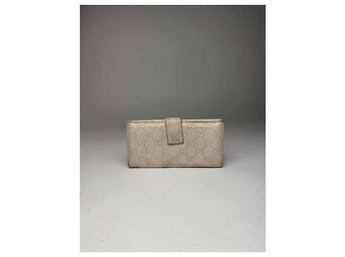 Vintage Gucci Monogramm Leder Geldbörse Weiß - Ansicht 11