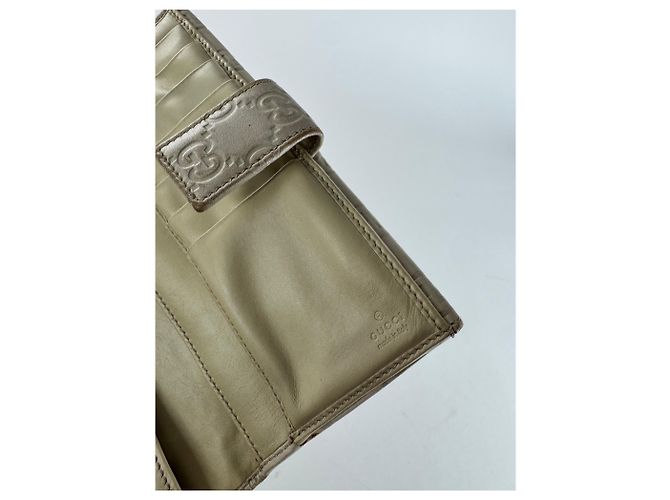 Vintage Gucci Monogramm Leder Geldbörse Weiß - Ansicht 4