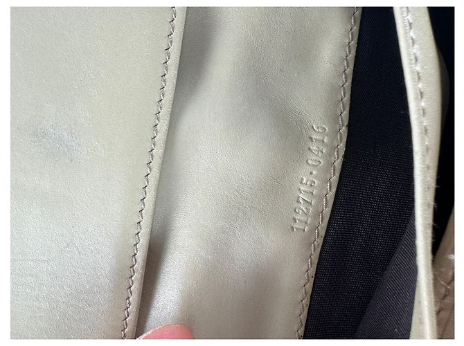 Vintage Gucci Monogramm Leder Geldbörse Weiß - Ansicht 6