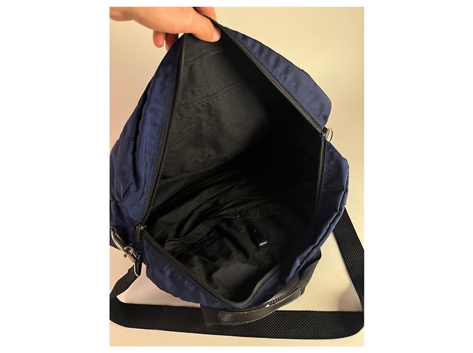 Borsa da viaggio 2Way Vintage Issey Miyake Blu Nero - vista 4