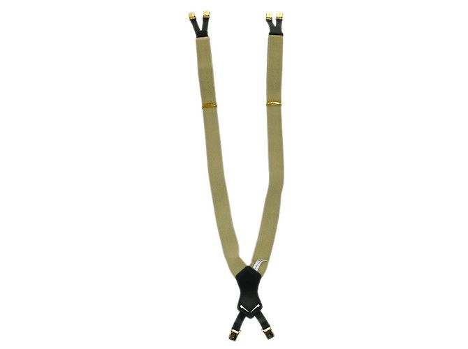 Bretelle in tela con logo Chanel Beige - vista 2