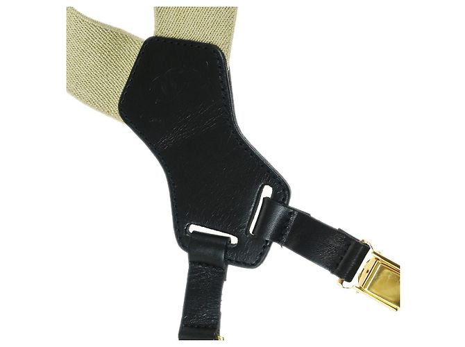 Bretelle in tela con logo Chanel Beige - vista 4