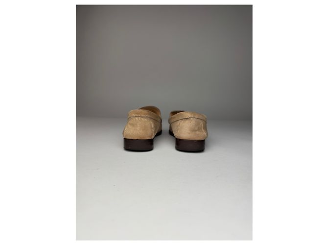 Mocassini in suede vintage Gucci beige marrone 37,5C - vista 7