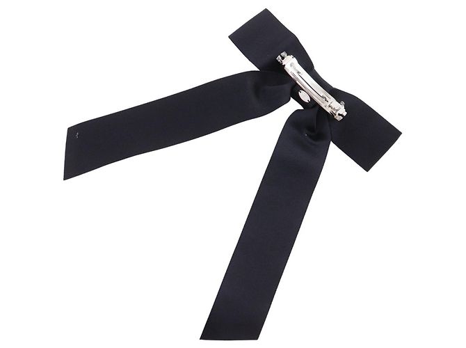 Fermaglio in raso nero Chanel - vista 2