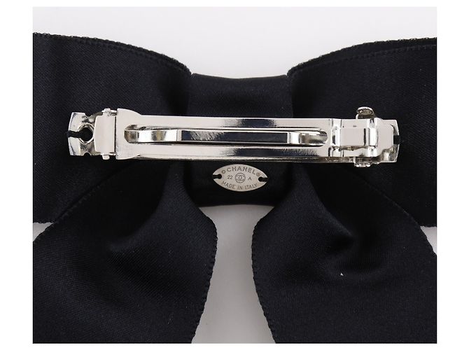 Fermaglio in raso nero Chanel - vista 4