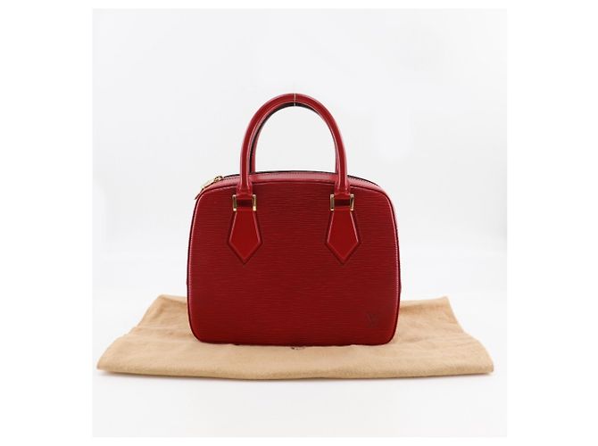 Borsa Louis Vuitton Sablon in pelle Epi rossa Rosso - vista 14