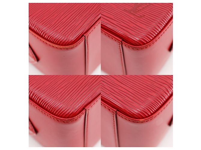 Borsa Louis Vuitton Sablon in pelle Epi rossa Rosso - vista 4