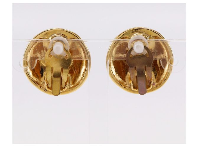 Vintage Coco Mark Clip Ohrringe von Chanel Golden - Ansicht 3