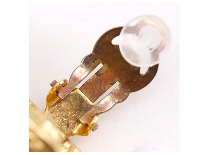 Vintage Coco Mark Clip Ohrringe von Chanel Golden - Ansicht 6