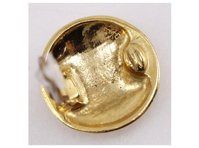 Vintage Coco Mark Clip Ohrringe von Chanel Golden - Ansicht 7