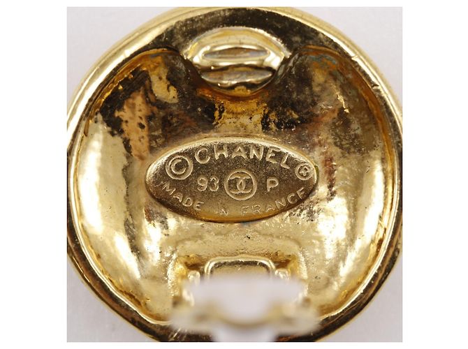 Vintage Coco Mark Clip Ohrringe von Chanel Golden - Ansicht 8