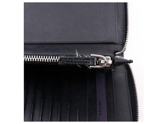 Prada Saffiano Black Men's Long Wallet - view 16