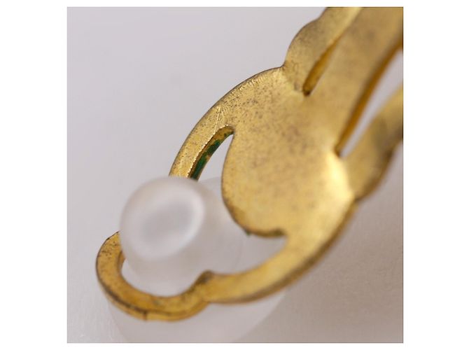 Vintage Chanel goldplattierte Matelassé Clip-Ohrringe Golden - Ansicht 13