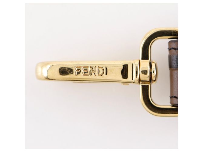 Zucca Fendi Mini Strap You in pelle di vitello marrone - vista 10