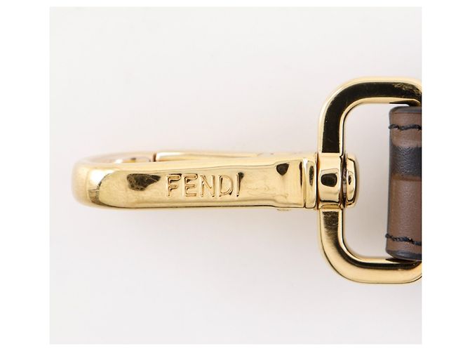 Zucca Fendi Mini Strap You in pelle di vitello marrone - vista 11