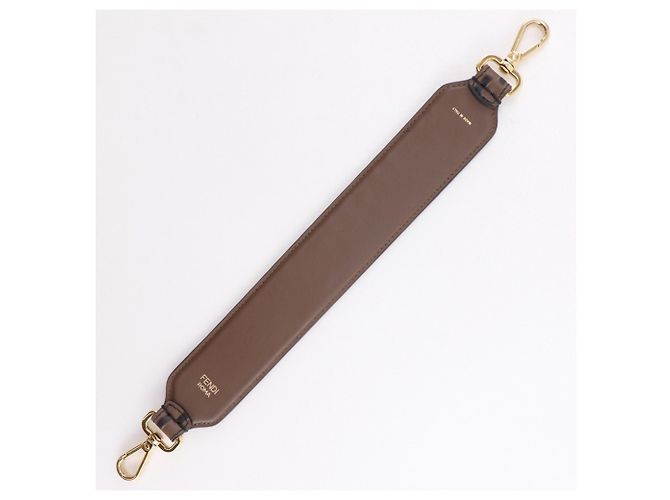 Zucca Fendi Mini Strap You in pelle di vitello marrone - vista 5