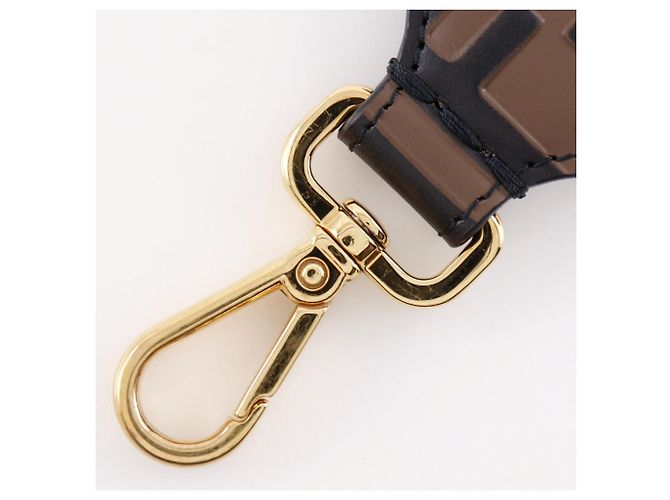 Zucca Fendi Mini Strap You in pelle di vitello marrone - vista 6