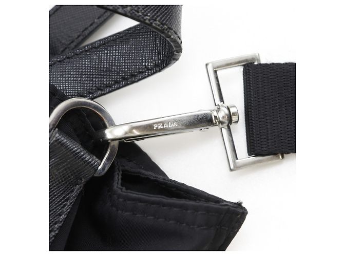 Tote Borsa a spalla 2 in 1 Prada in nylon nero - vista 15