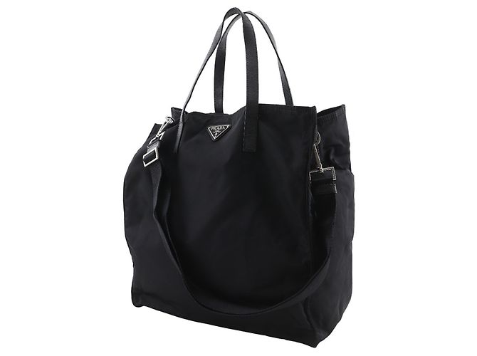 Tote Borsa a spalla 2 in 1 Prada in nylon nero - vista 2