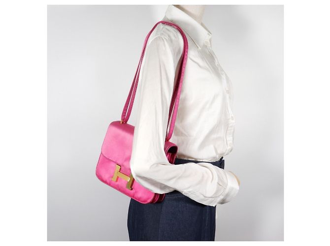 Borsa a Spalla Constance Mini 18 di Hermès Rosa - vista 19