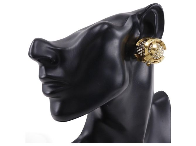 Vintage Chanel Coco Mark Clip Ohrringe Golden - Ansicht 2