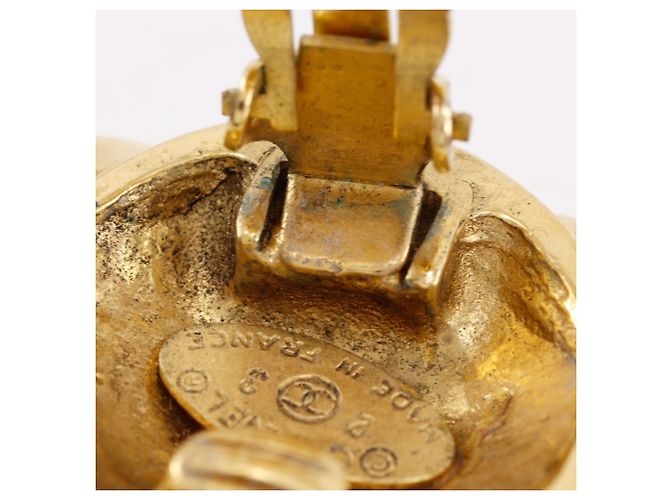 Vintage Chanel Coco Mark Clip Ohrringe Golden - Ansicht 9