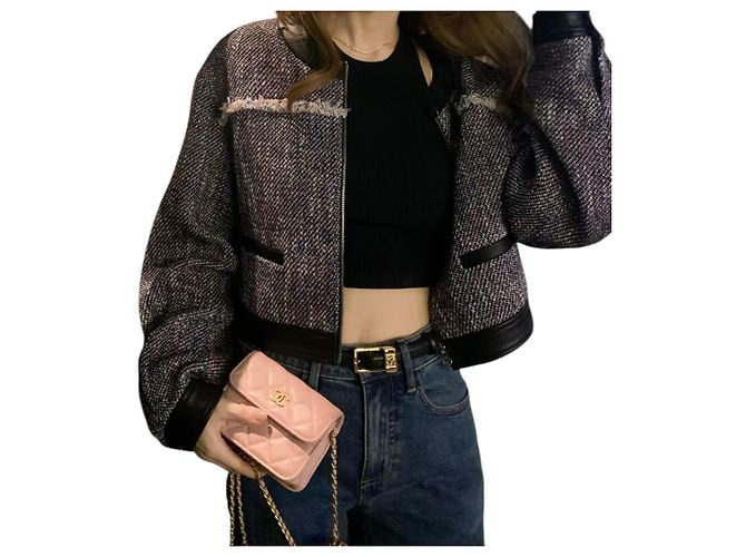 CHANEL Pre-Owned 2021 Mini Clutch de Cuir de Cordero Pearl Crush con Cadena Rosa - vista 11