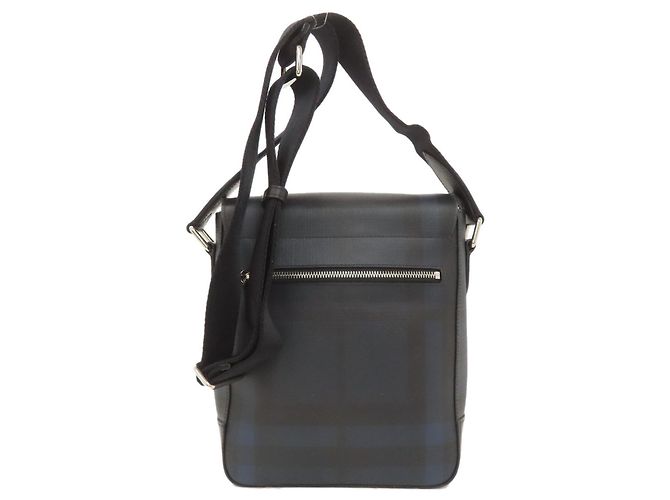 Borsa a spalla in PVC con motivo check Burberry Nero Blu - vista 2