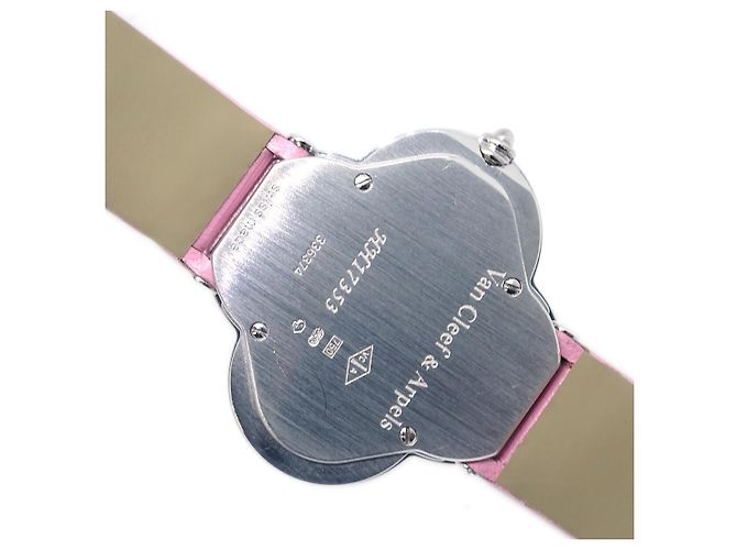 Van Cleef & Arpels Alhambra Quartz Ouro Branco e Cetim com Bisel de Diamantes e Madrepérola 26 - vista 3