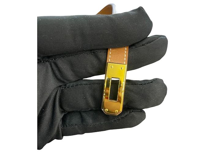 Hermès Bracciale Hermes Kelly Double Tour marrone M - vista 5