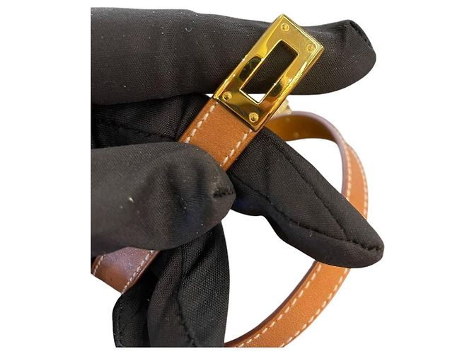 Hermès Bracciale Hermes Kelly Double Tour marrone M - vista 6