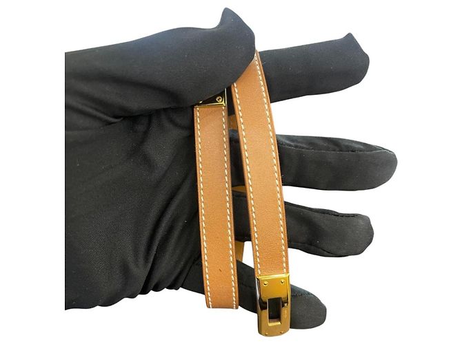 Hermès Bracciale Hermes Kelly Double Tour marrone M - vista 7