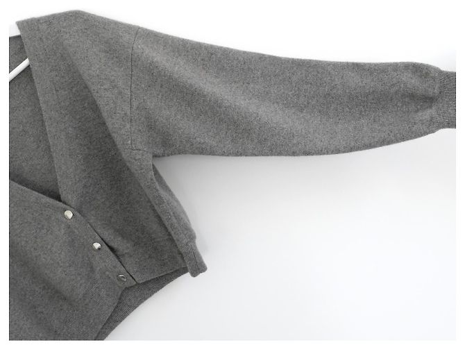Alaïa Cardigã Escultural de Cashmere Corto Alaia Cinza - vista 4