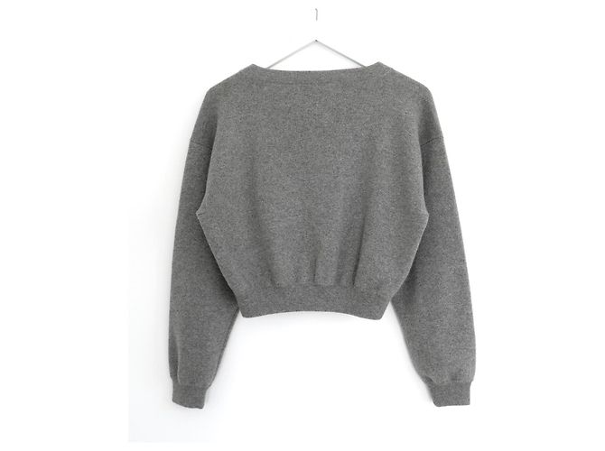 Alaïa Cardigã Escultural de Cashmere Corto Alaia Cinza - vista 5