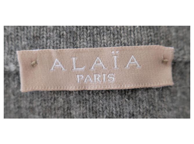 Alaïa Cardigã Escultural de Cashmere Corto Alaia Cinza - vista 6