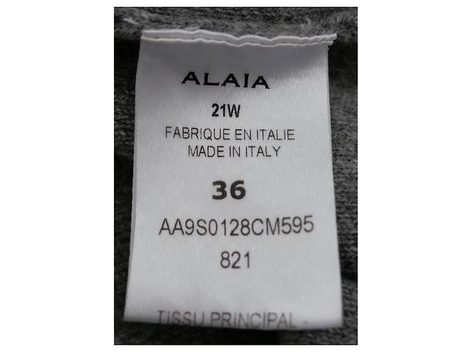 Alaïa Cardigã Escultural de Cashmere Corto Alaia Cinza - vista 7
