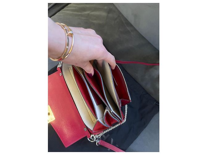 Borsa a mano Givenchy GV3 in pelle bordeaux Rosso - vista 10