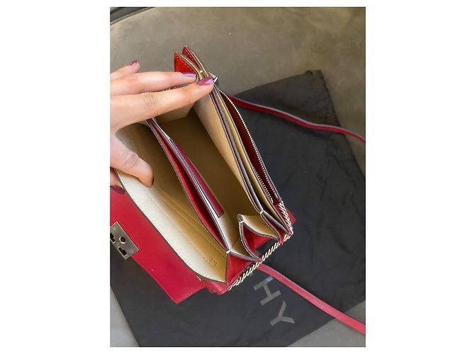 Borsa a mano Givenchy GV3 in pelle bordeaux Rosso - vista 11