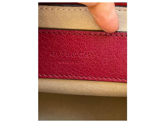 Borsa a mano Givenchy GV3 in pelle bordeaux Rosso - vista 12