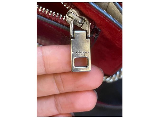 Borsa a mano Givenchy GV3 in pelle bordeaux Rosso - vista 13