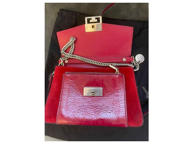 Borsa a mano Givenchy GV3 in pelle bordeaux Rosso - vista 14