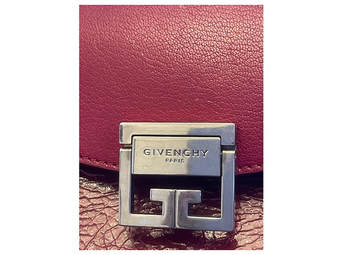 Borsa a mano Givenchy GV3 in pelle bordeaux Rosso - vista 6