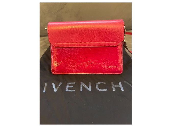 Borsa a mano Givenchy GV3 in pelle bordeaux Rosso - vista 9