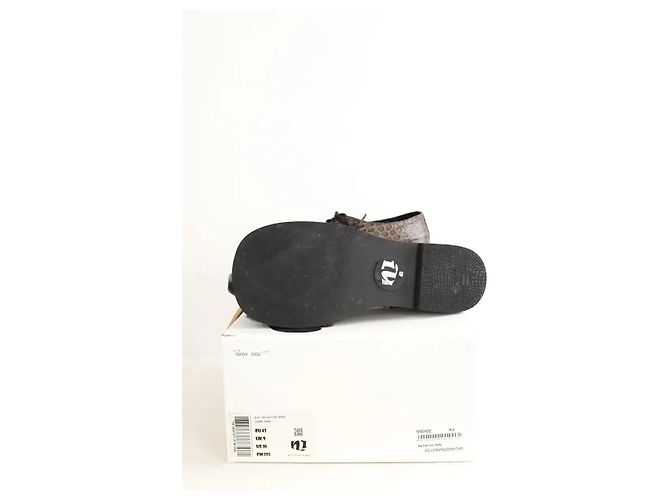 Autre Marque Sapatos derby de couro de crocodilo com atacadores Big foot cáqui Caqui - vista 6